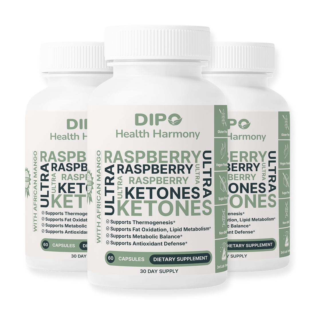 DIPO Raspberry Ketones Ultra - Natural Weight Management Support 3 pack