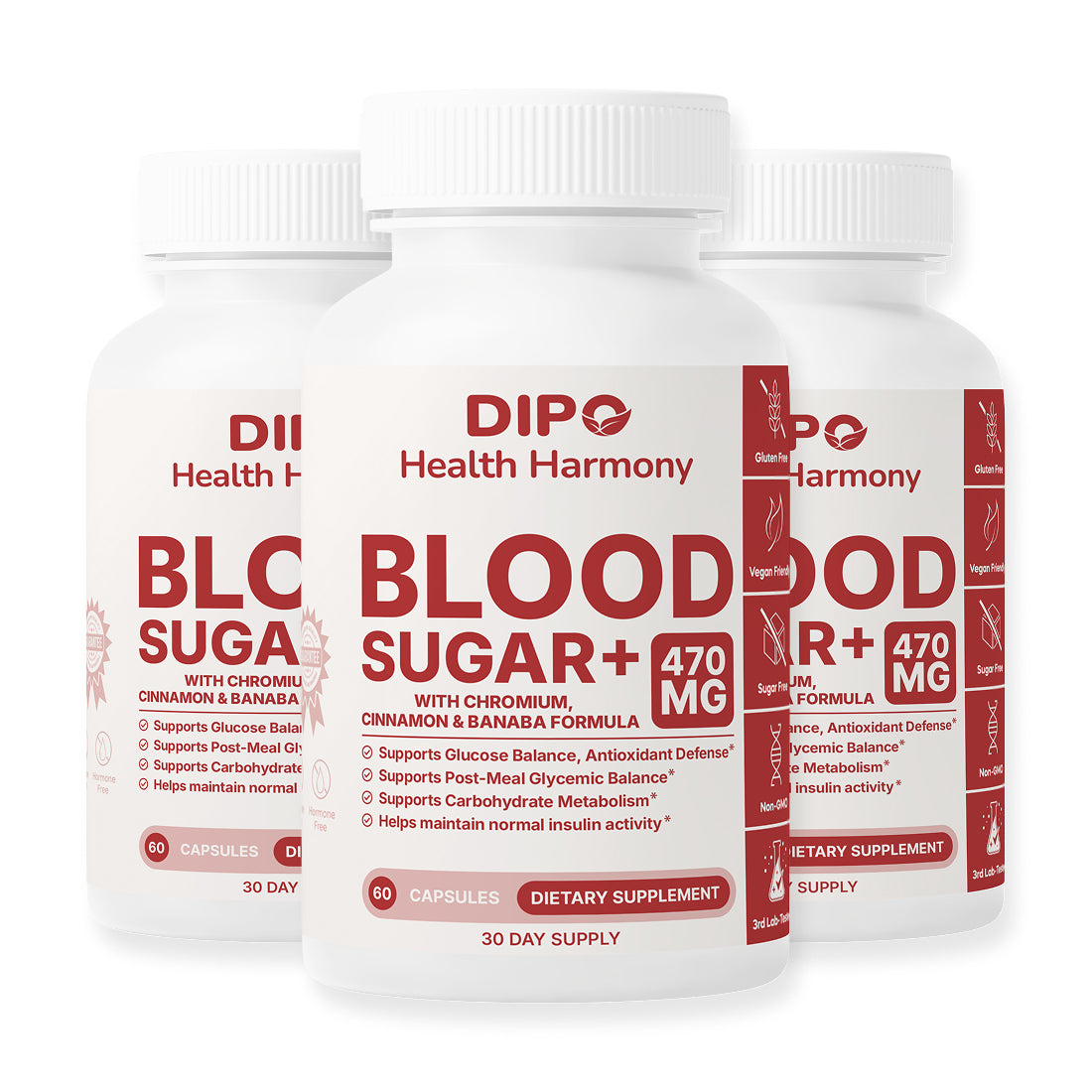 DIPO Blood Sugar Plus - Healthy Glucose Levels and Metabolic Support 3 pack