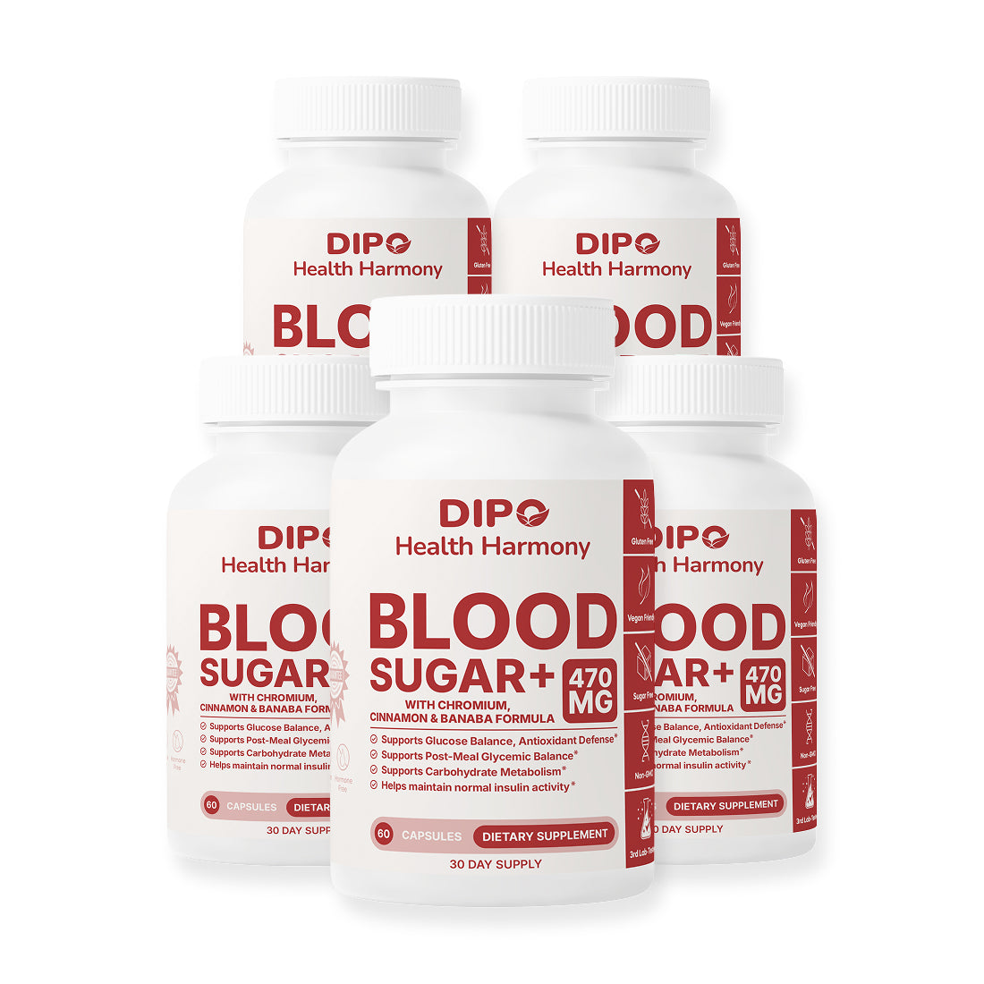 DIPO Blood Sugar Plus - Healthy Glucose Levels and Metabolic Support 5 pack