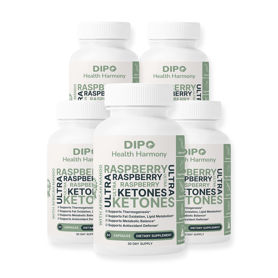 DIPO Raspberry Ketones Ultra - Natural Weight Management Support 5 pack